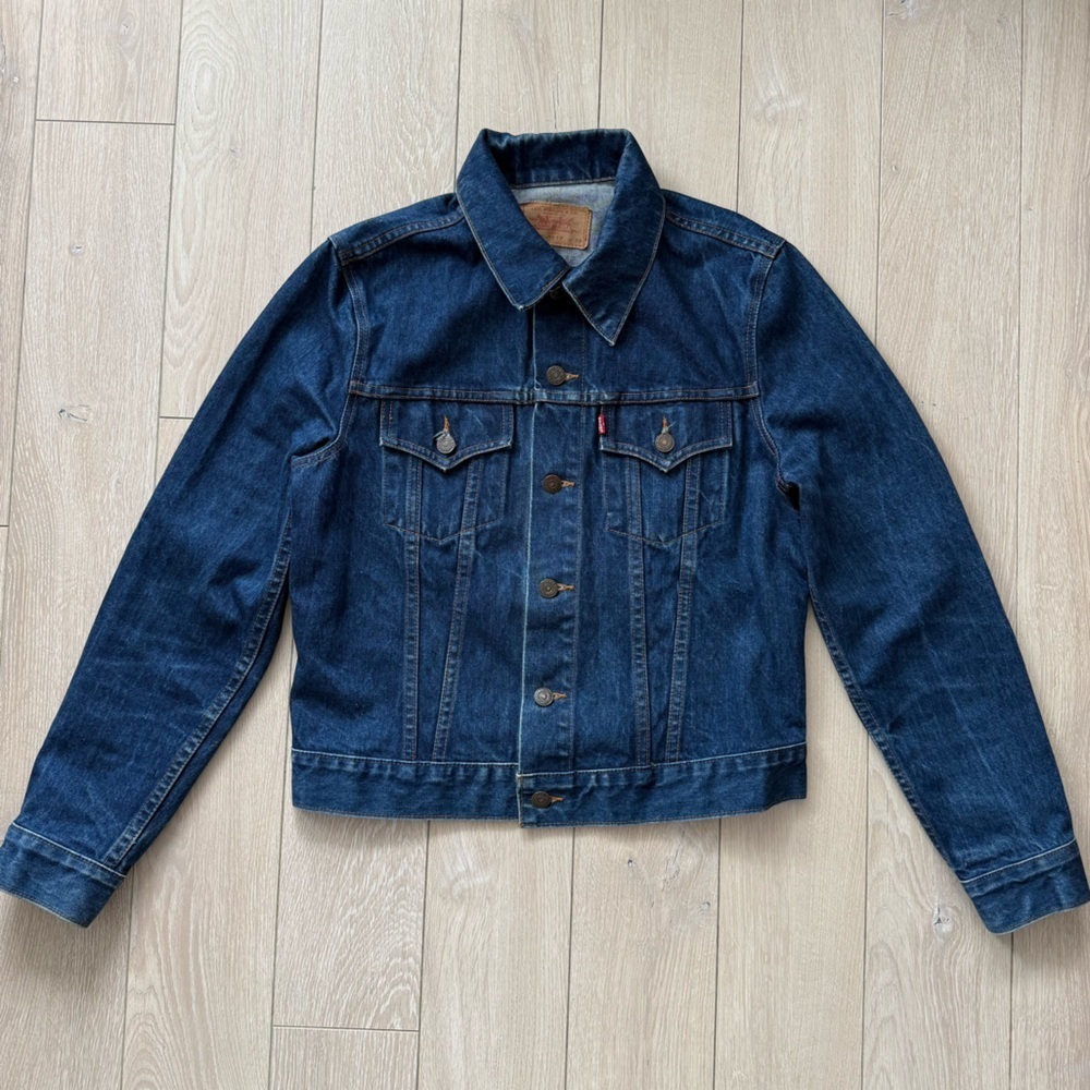 Vintage 70’s Levis 70505-0217 Type III Raw Denim Trucker Jacket Size 38